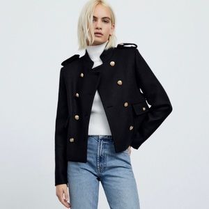 Zara gold buttons wool jacket
